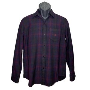LAUREN RAPLH LAUREN Mens M Green Purple Red Stripes Squares Button Down